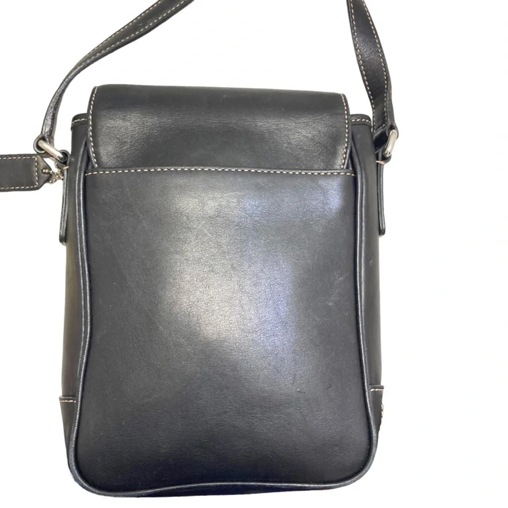 Coach y2k vintage 7775 black leather camera crossbody messenger flap bag unisex